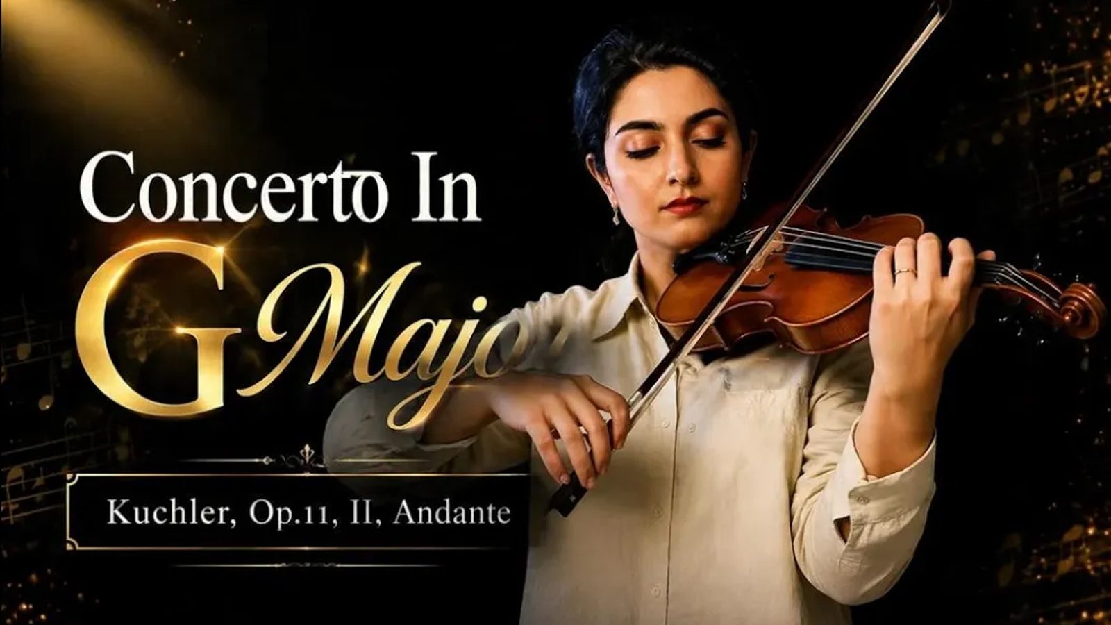 Küchler – Concertino in G Major, Op.11 (Andante) Violin Tutorial & Sheet Music