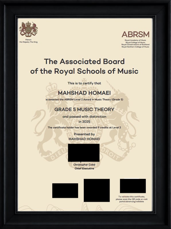 Certificate: ABRSM Grade 5 Music Theory