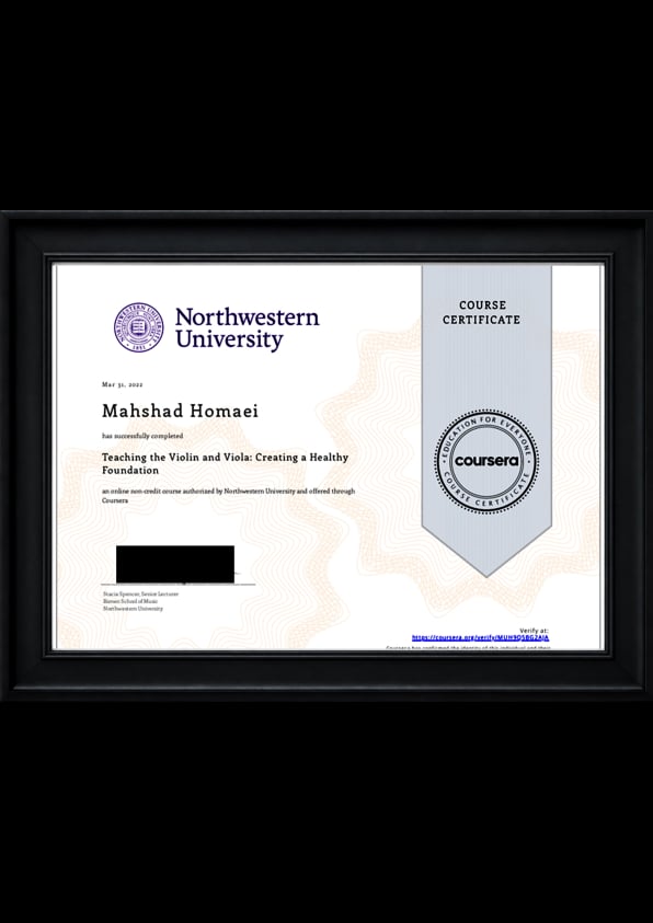 Certificate: Violin & Viola Pedagogy Certification