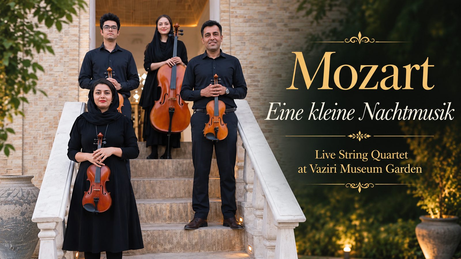 Mozart – Eine kleine Nachtmusik | Live String Quartet at Vaziri Museum Garden