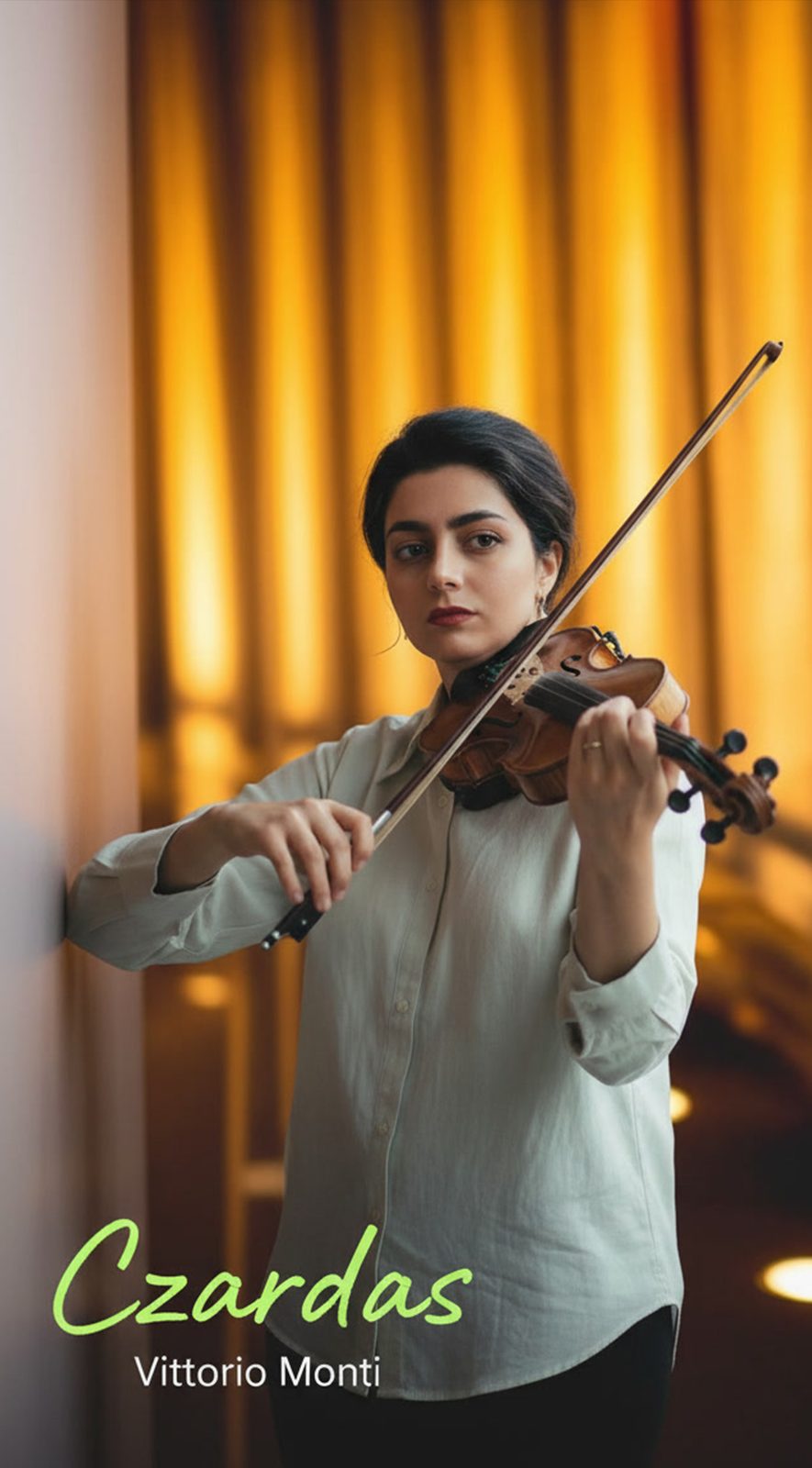 Mahshad Homaei playing a classical and pop violin piece (1)