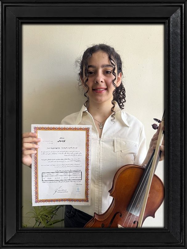 Violin student of Mahshad Homaei — 1st Place at the 44th National Cultural & Arts Festival