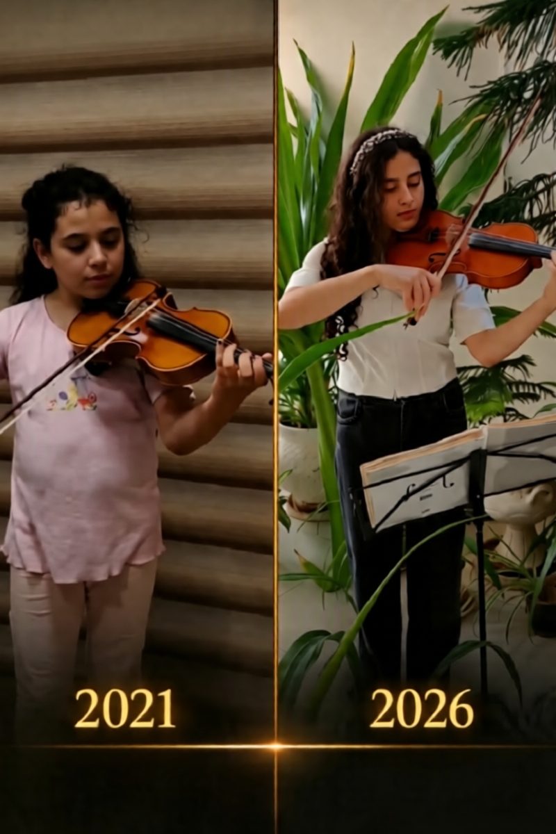 Violin student of Mahshad Homaei progress
