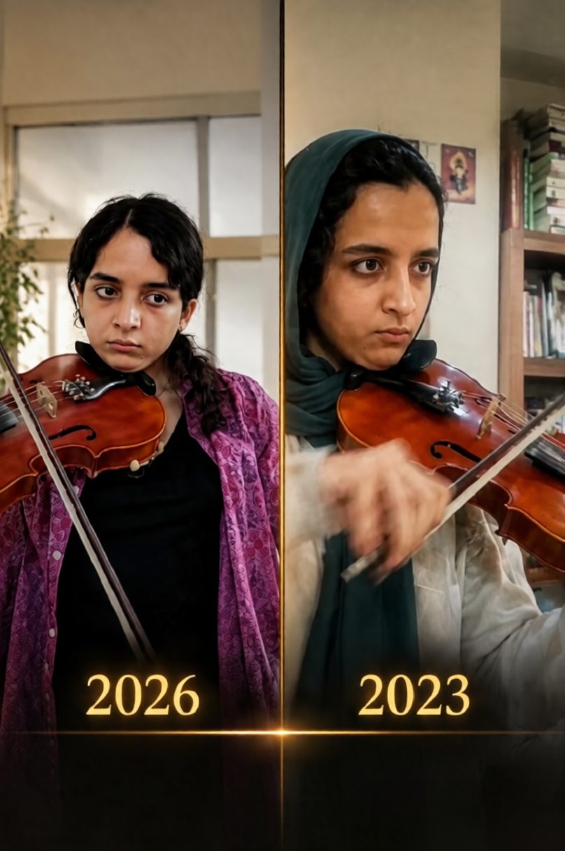 Violin student of Mahshad Homaei progress
